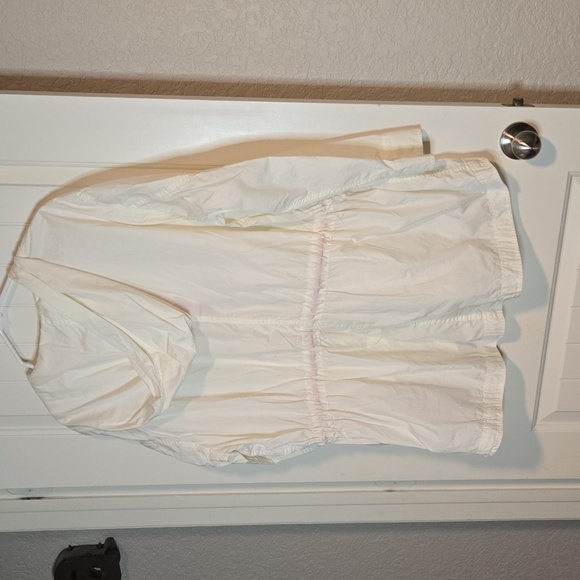 Free People White Pink Lace up Poplin Pullover Hoodie Tunic Jacket XS‎ / S - Picture 4 of 4